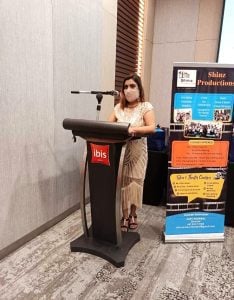 A speech performance at Talent Hunt Singapore