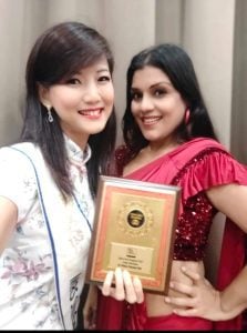 A Talent Hunt Singapore judge with the principal