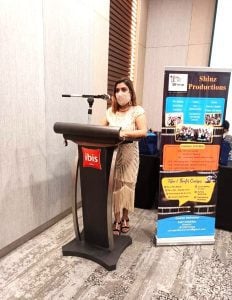 A speech performance at Talent Hunt Singapore
